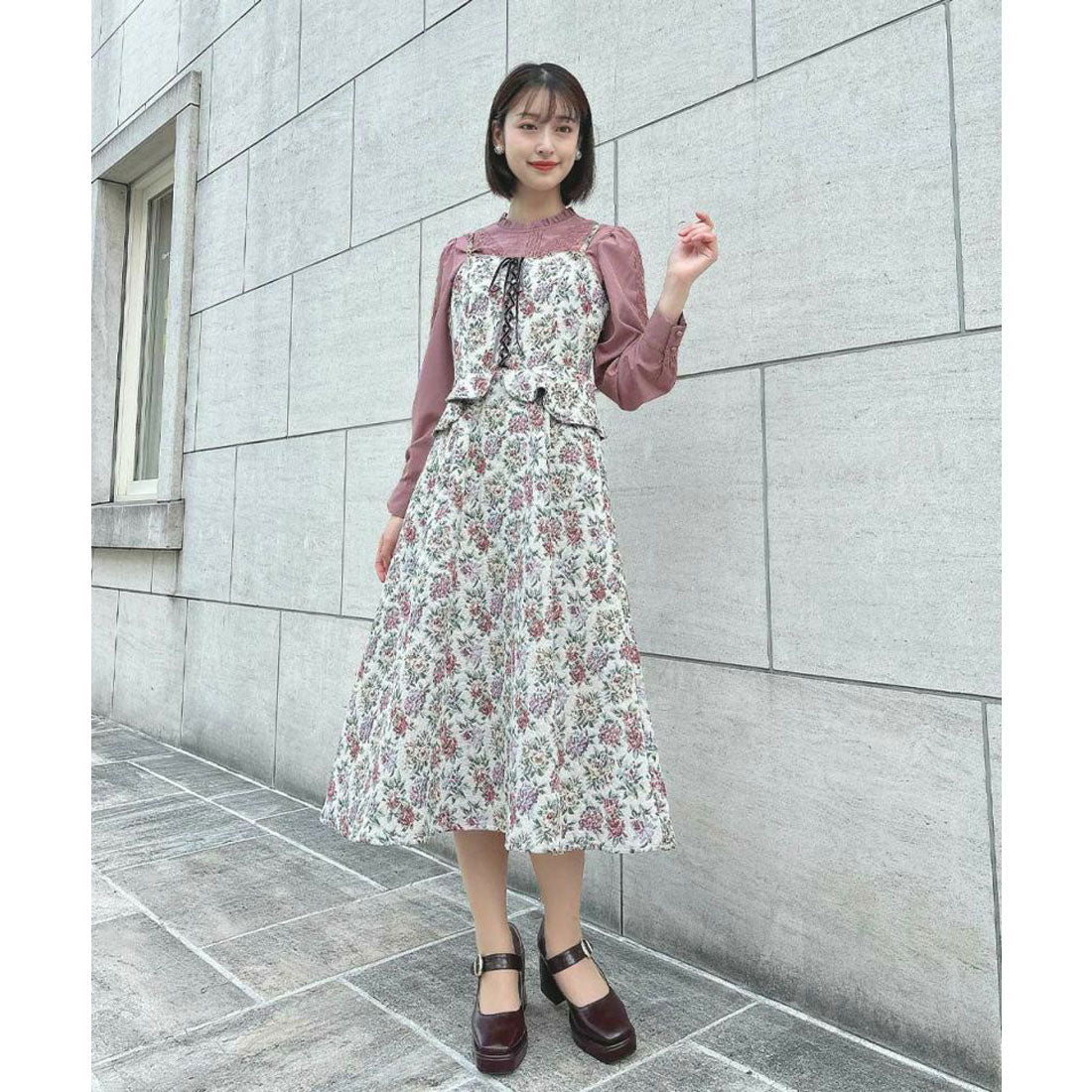アンアナザーアンジェラス an another angelus 【洗える】フロントピンタックレース使いブラウス （MAUVE） MAUVE