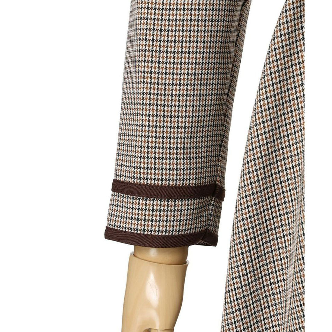 アンアナザーアンジェラス an another angelus 配色使いミニ千鳥ショートジャケットセットアップ （BEIGE×BR） BEIGE×BR