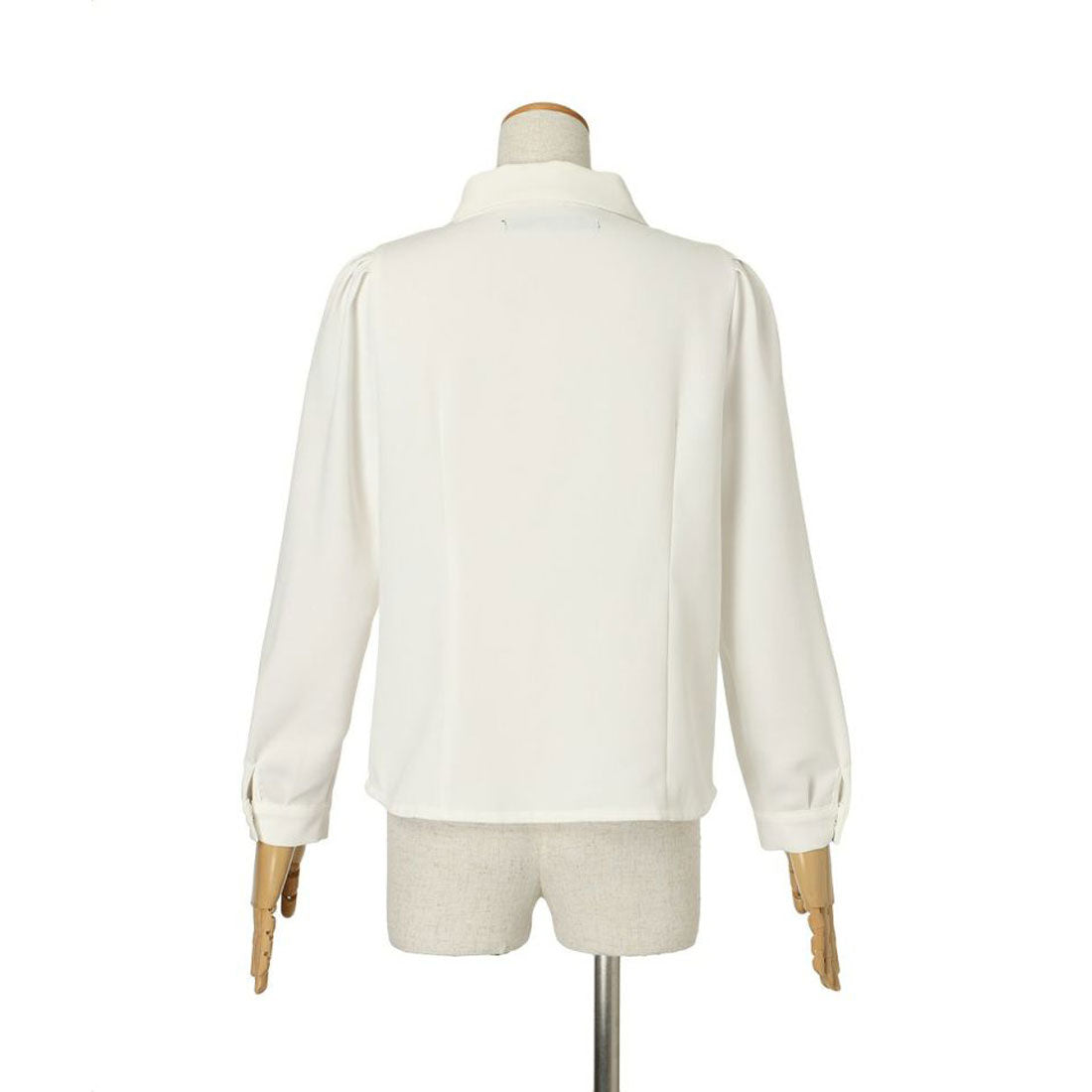 アンアナザーアンジェラス an another angelus 【洗える/セットアップ可能】ローズ刺繍ショールカラーネクタイブラウス （L/BEIGE） L/BEIGE