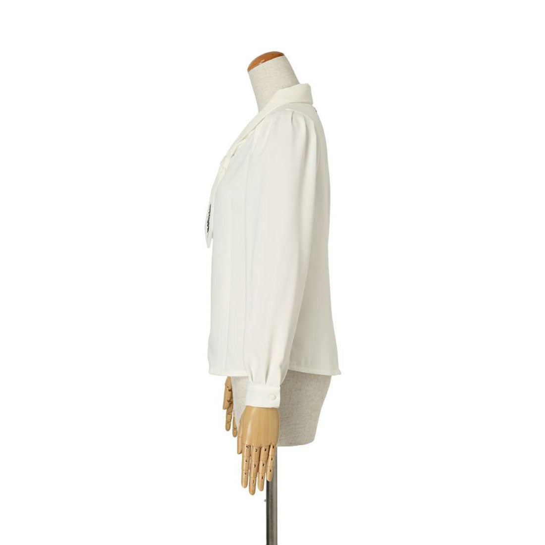 アンアナザーアンジェラス an another angelus 【洗える/セットアップ可能】ローズ刺繍ショールカラーネクタイブラウス （L/BEIGE） L/BEIGE