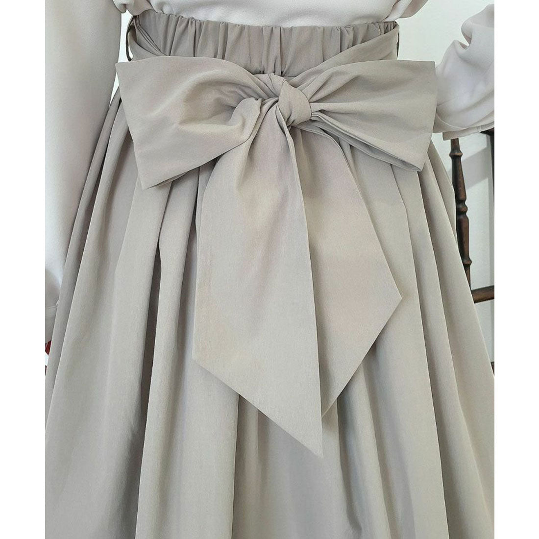 アンアナザーアンジェラス an another angelus 【洗える・撥水加工】リボンベルト撥水ギャザースカート （BEIGE） BEIGE