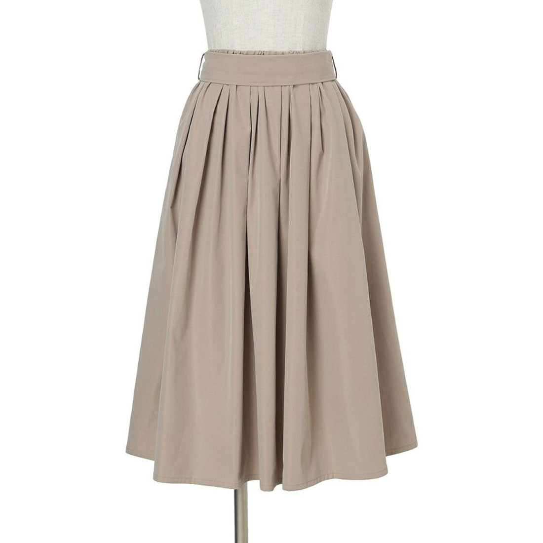 アンアナザーアンジェラス an another angelus 【洗える・撥水加工】リボンベルト撥水ギャザースカート （BEIGE） BEIGE