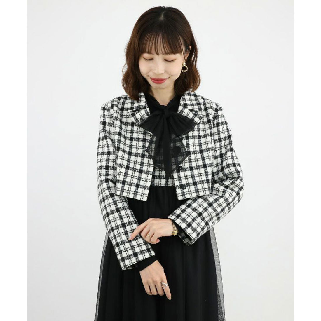 An Another Angelus Tweed Check Short Jacket