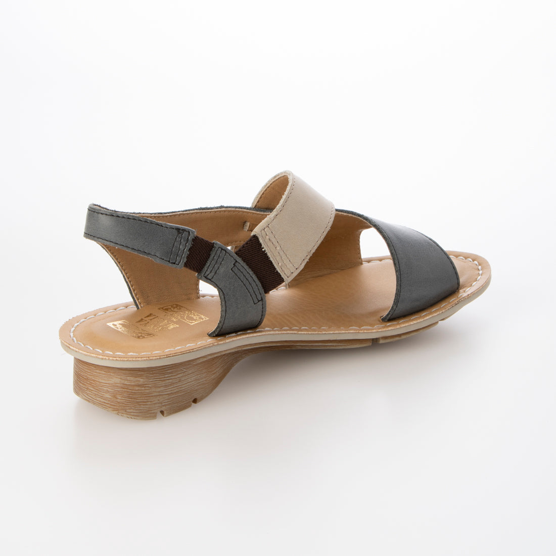 アンナマリア ANNA MALIA 【本革】アンティークレザー カラーコンビ サンダル ウエッジ （ネイビーコンビ） ネイビーコンビ