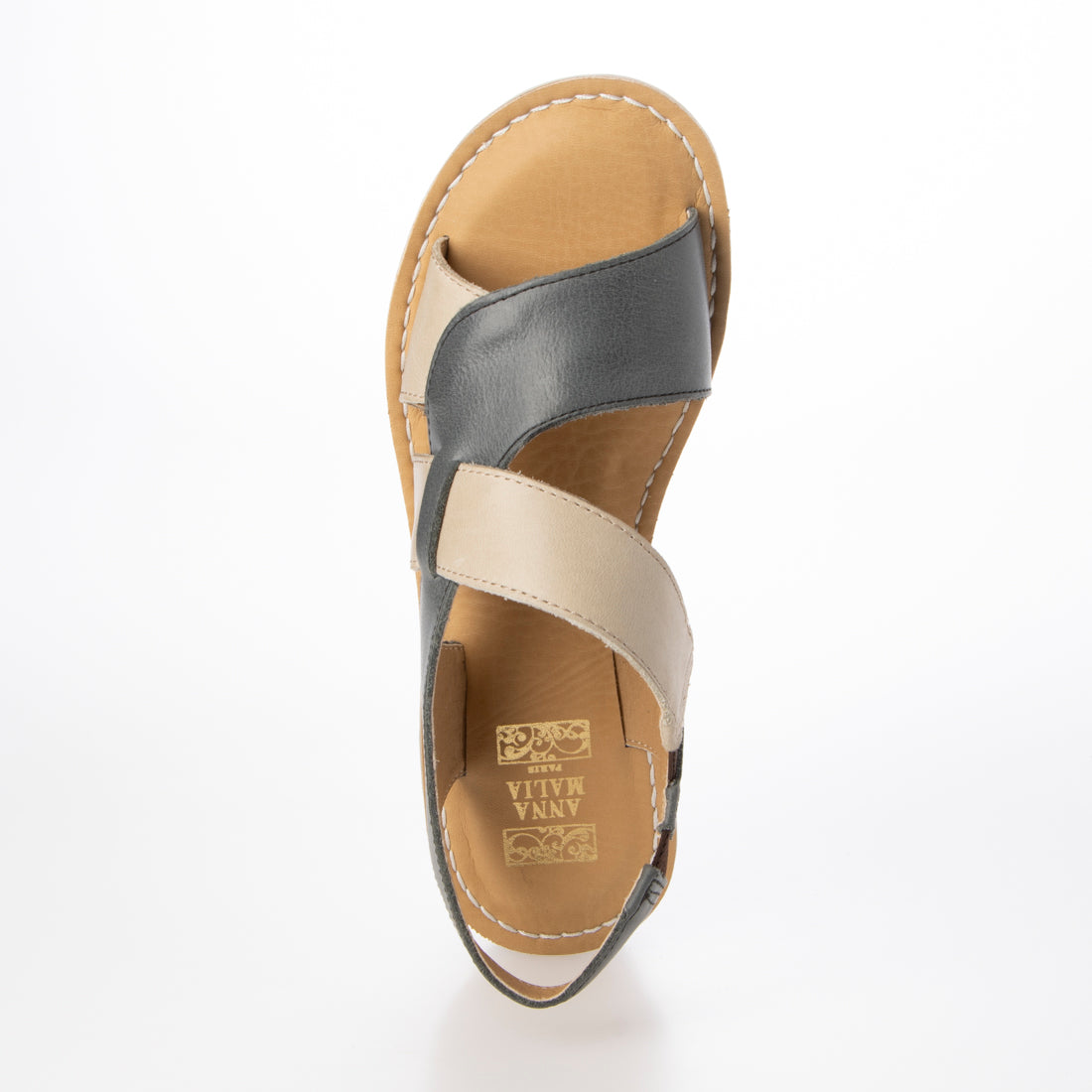 アンナマリア ANNA MALIA 【本革】アンティークレザー カラーコンビ サンダル ウエッジ （ネイビーコンビ） ネイビーコンビ