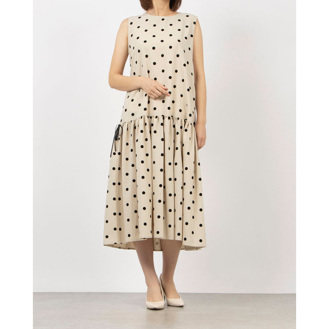 Anna Nicola Flock Dot Sleeveless Dress