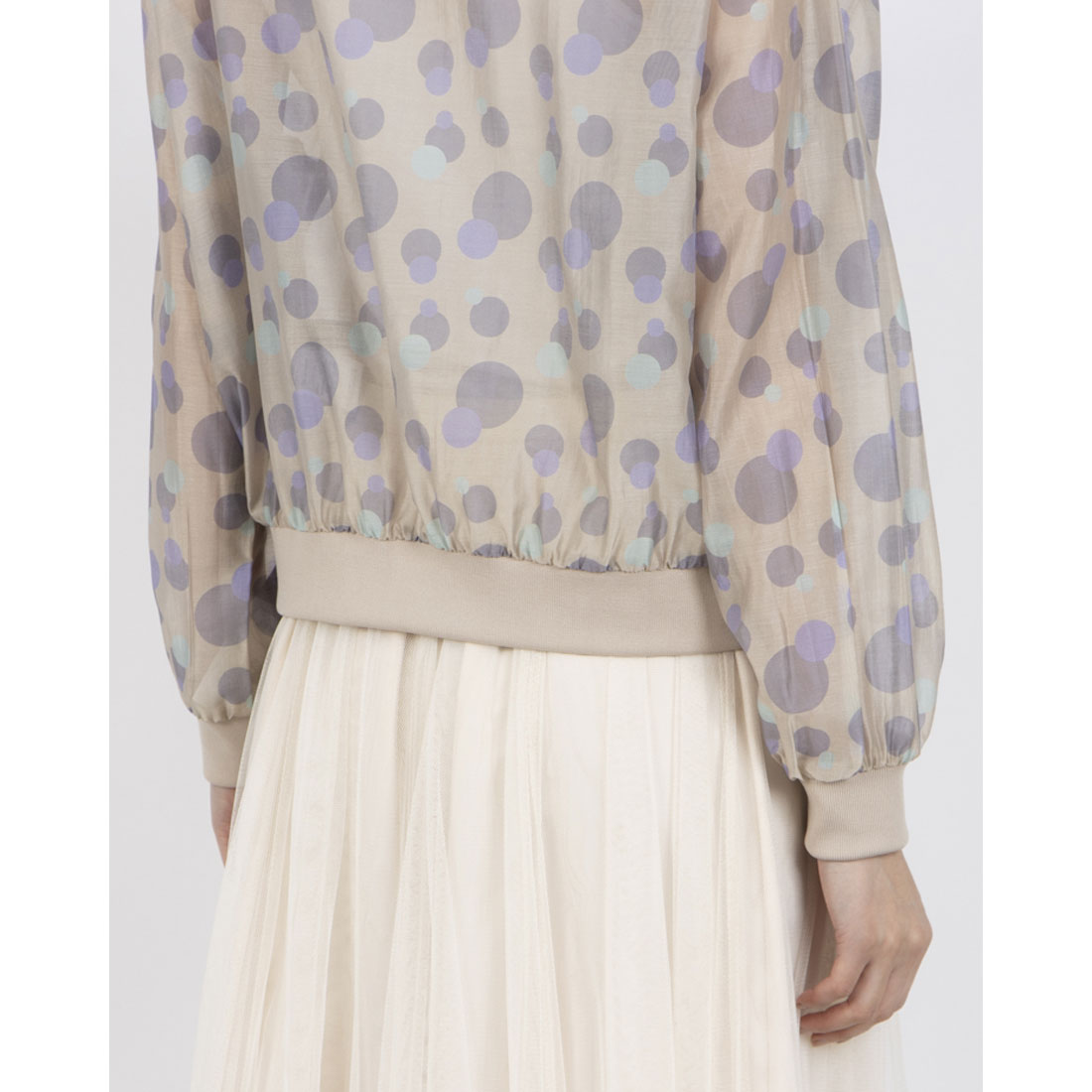 アンナニコラ Anna Nicola ランダムドットシアーブルゾン （サンドベージュ） サンドベージュ