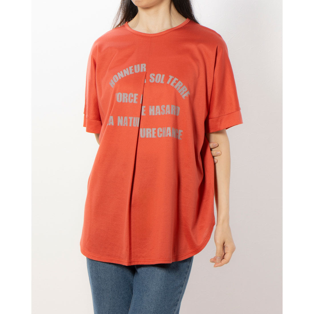 アンナニコラ Anna Nicola 撥水加工 ロゴチュニック,アカ