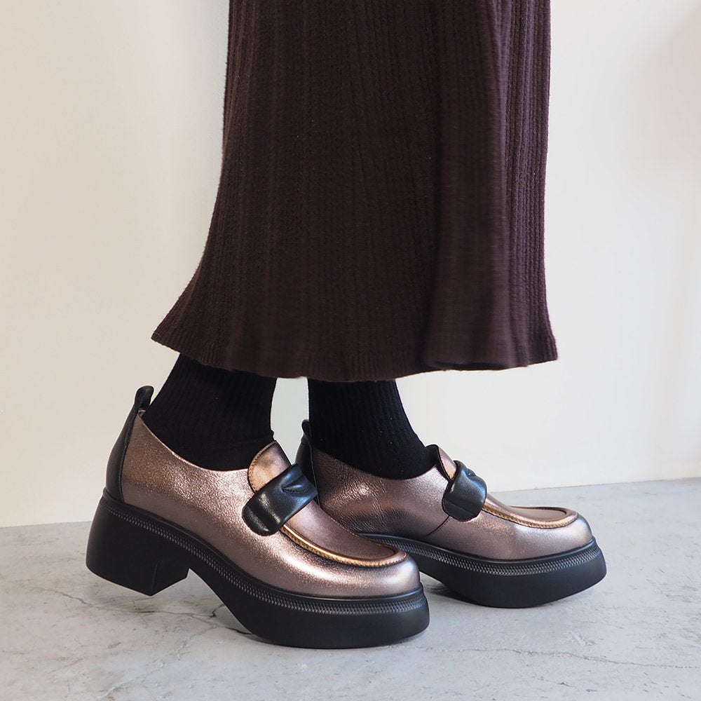 ANYO Thick-soled Coin Loafers