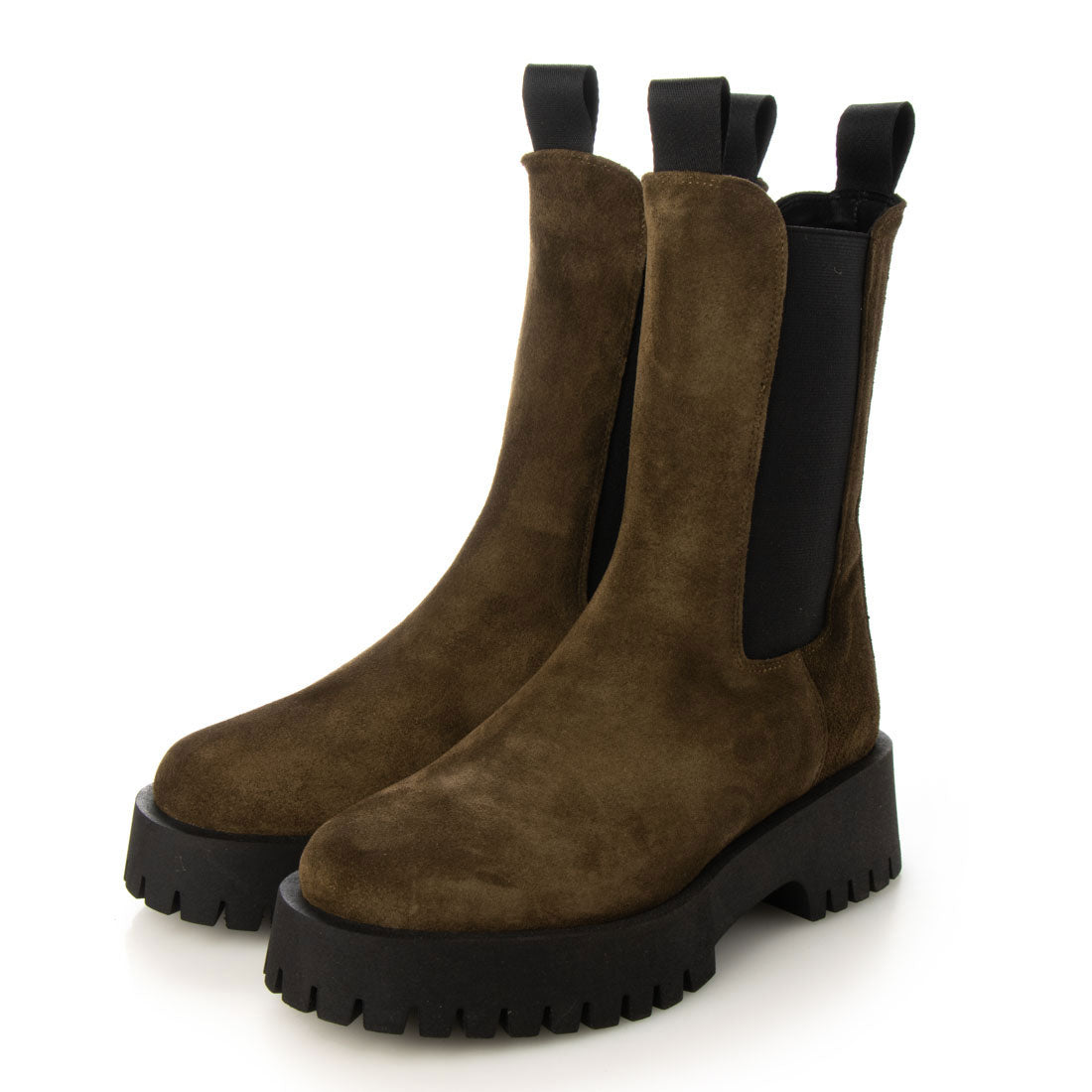 BERVICATO thick-soled tank sole side gore boots