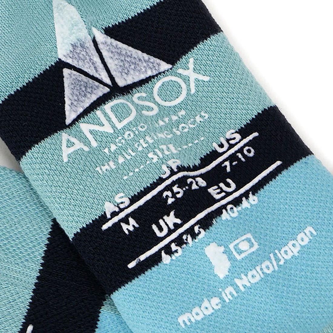 アンドソックス ANDSOX SUPPORT PILE CREW STRIPE SKY/NAVY [26486/26487] （SKY/NAVY） SKY/NAVY