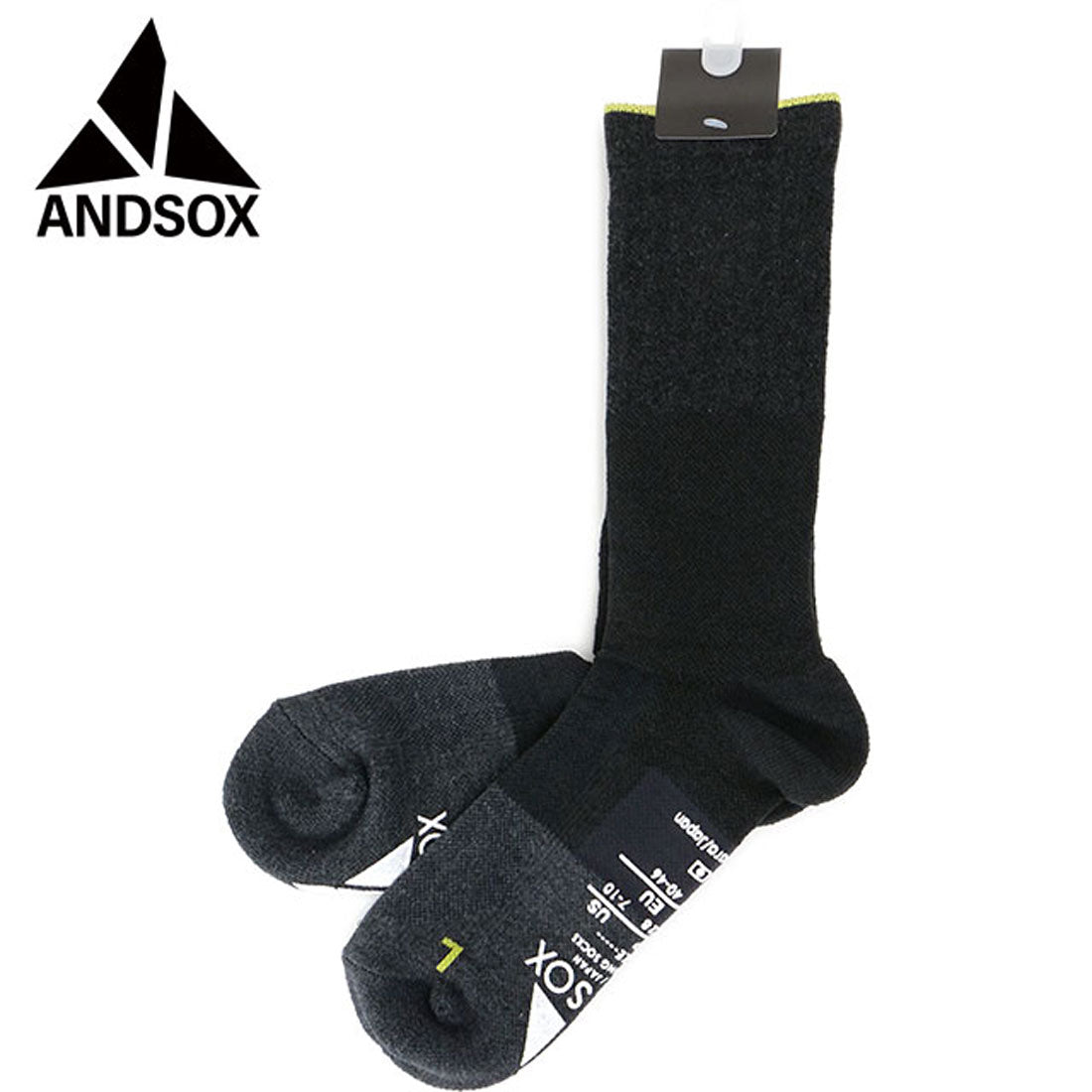 アンドソックス ANDSOX SUPPORT PILE CREW CHARCOAL [26488/26489] （CHARCOAL） CHARCOAL