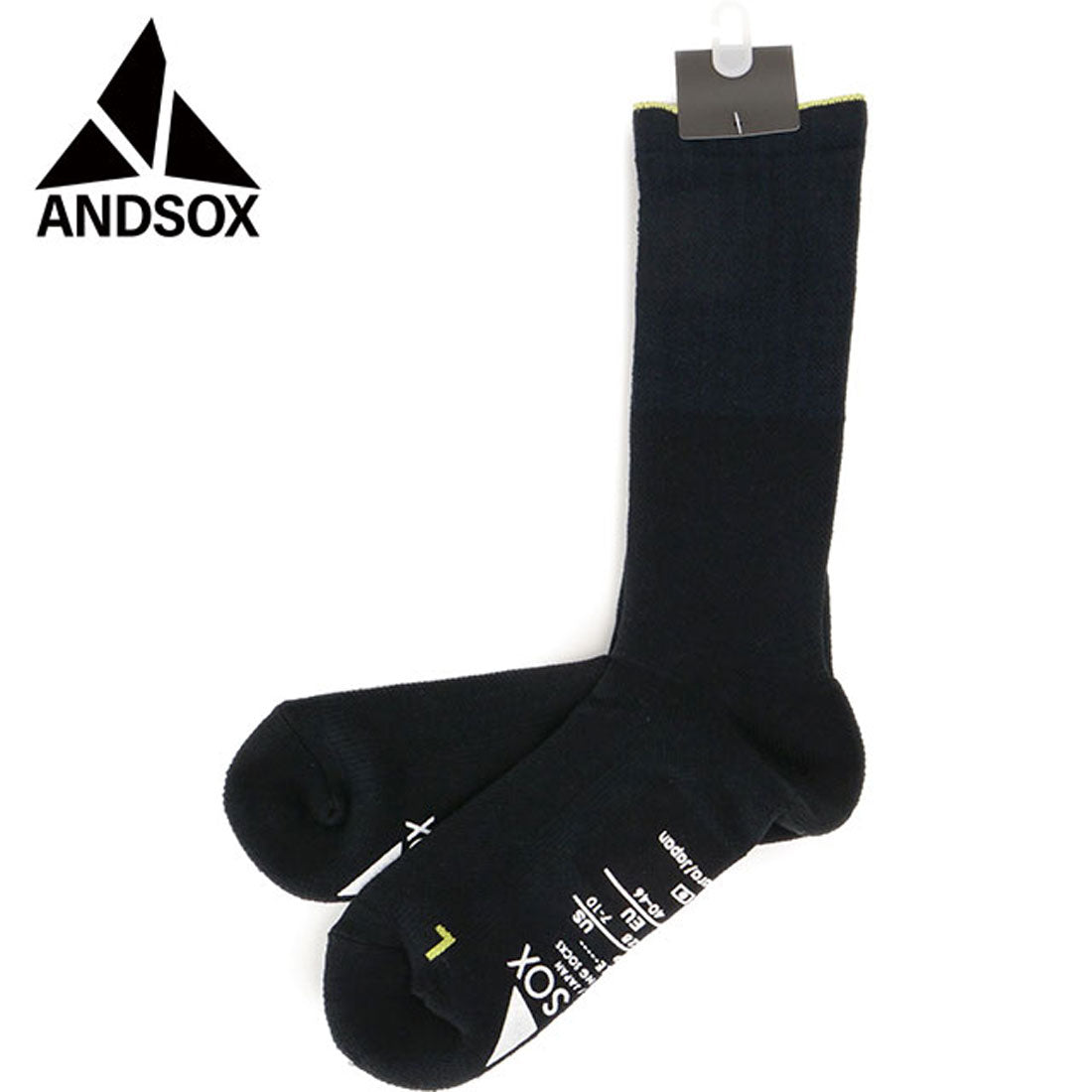 アンドソックス ANDSOX SUPPORT PILE CREW BLACK [26494/26495] （BLACK） BLACK