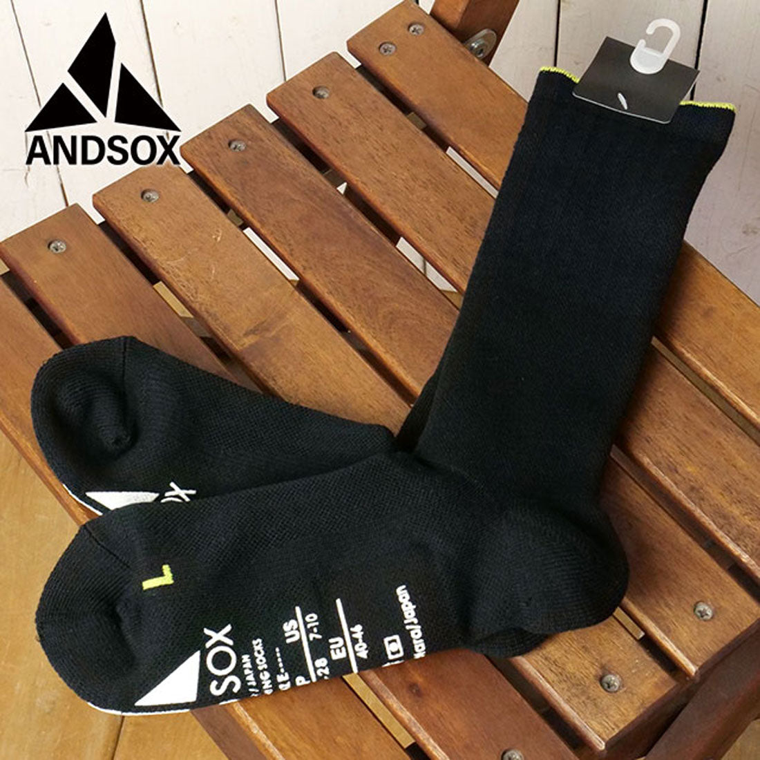 アンドソックス ANDSOX SUPPORT PILE CREW BLACK [26494/26495] （BLACK） BLACK