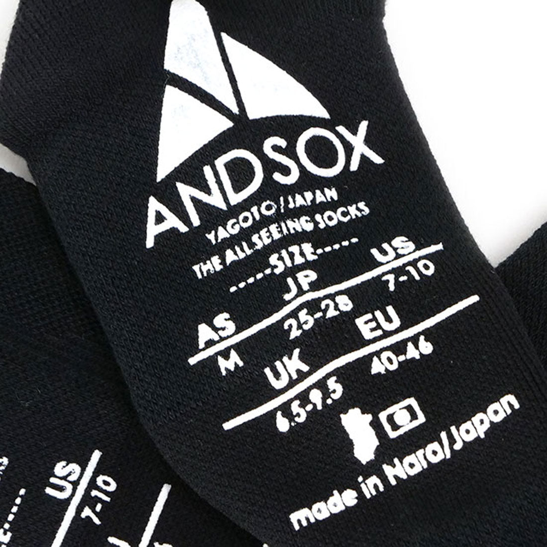 アンドソックス ANDSOX SUPPORT PILE CREW BLACK [26494/26495] （BLACK） BLACK