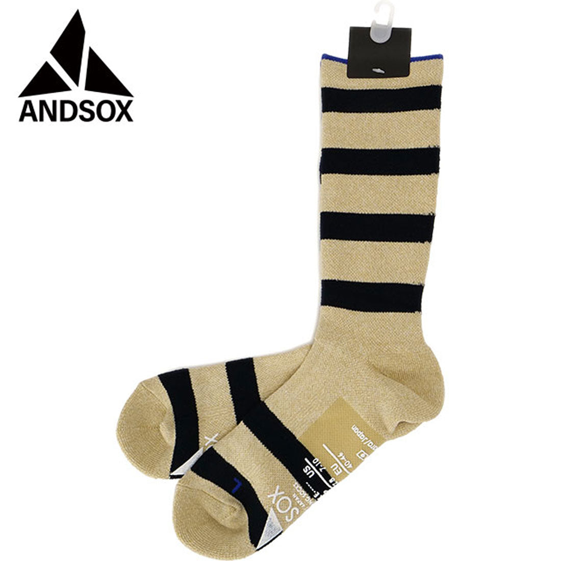 アンドソックス ANDSOX SUPPORT PILE CREW STRIPE WHITE/NAVY [26478/26479] （WHITE/NAVY） WHITE/NAVY