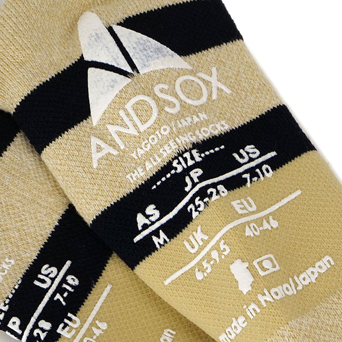アンドソックス ANDSOX SUPPORT PILE CREW STRIPE WHITE/NAVY [26478/26479] （WHITE/NAVY） WHITE/NAVY