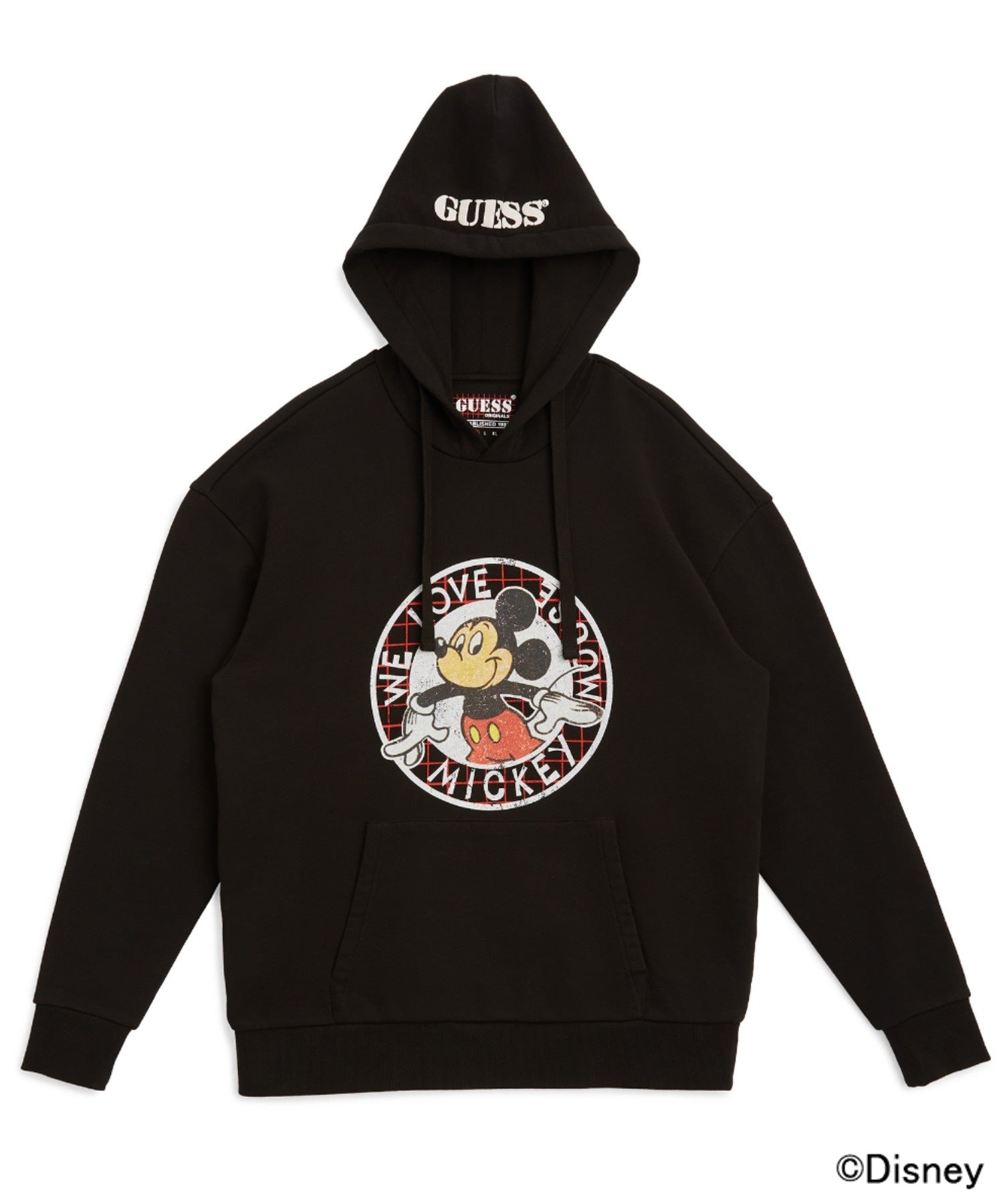 エーエヌシーストア ANC STORE GUESS / Mickey & Friends CAPSULE COLLECTION / Hooded Parka /ゲス/ミ,BLACK