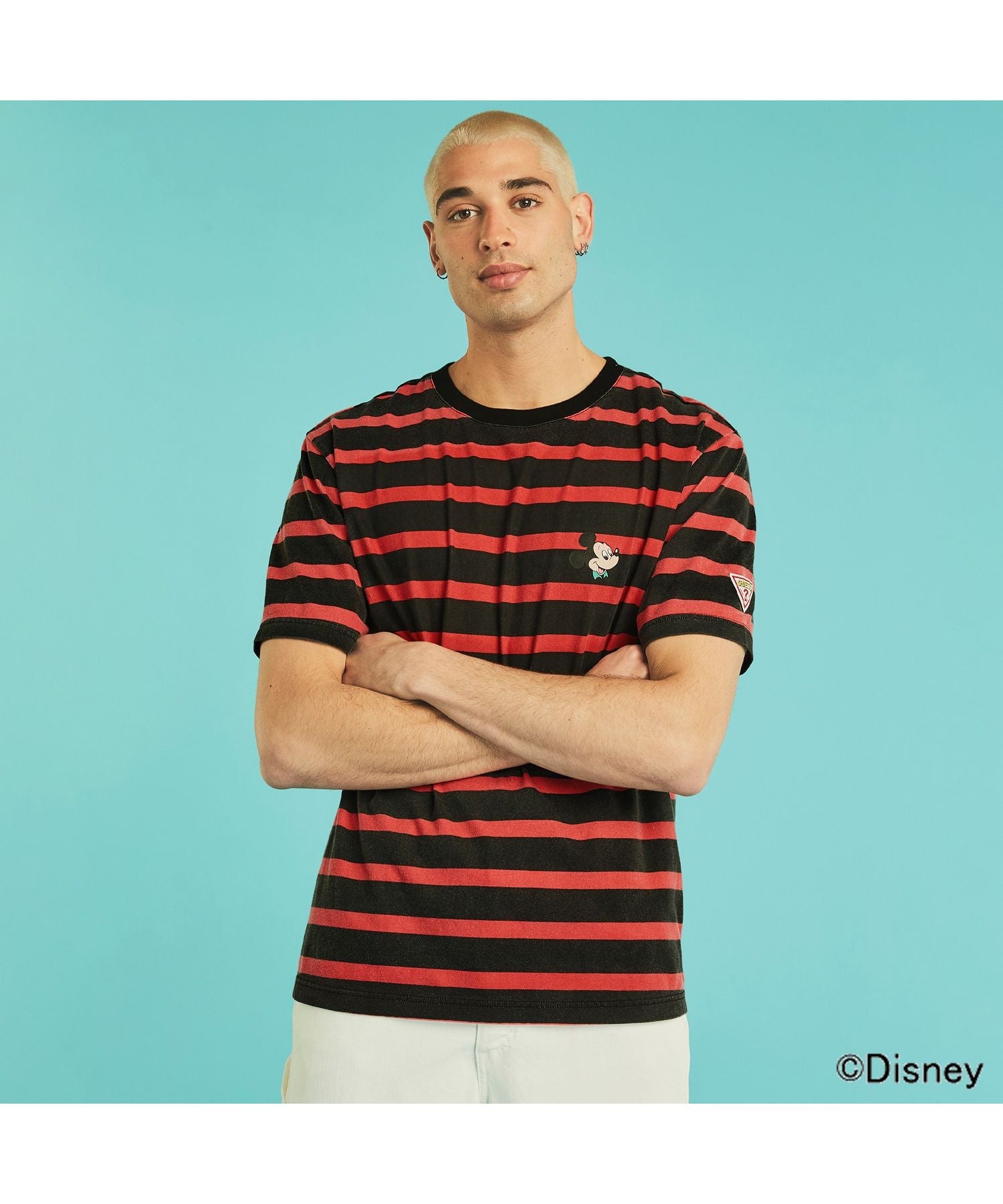 エーエヌシーストア ANC STORE GUESS / Mickey & Friends CAPSULE COLLECTION / Border S/S Tee/ゲス/ミッキー/Disney/ディズニ