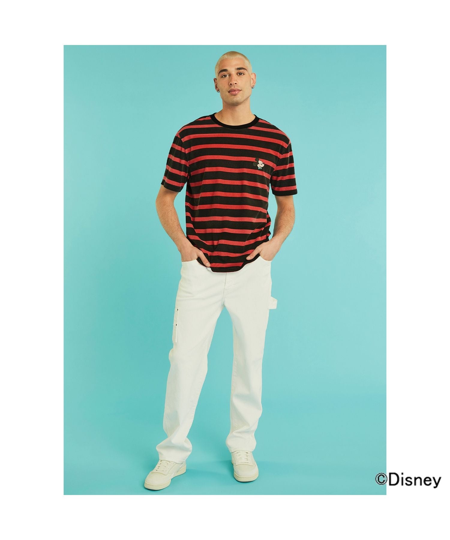 エーエヌシーストア ANC STORE GUESS / Mickey & Friends CAPSULE COLLECTION / Border S/S Tee/ゲス/ミッキー/Disney/ディズニ