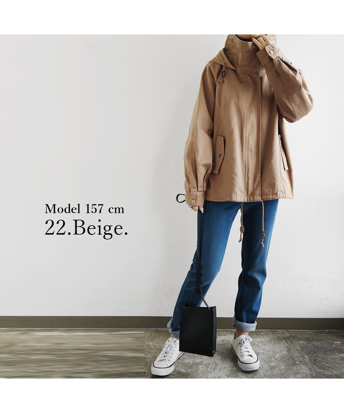 アンドイット and it_ スタンドカラードルマンモッズジャケット  モッズ モッズジャケット アウター レディース 春 マウンテンパーカー ジャケット オーバーサイズ アウター ミリタリ （56カ-キ） 56カ-キ