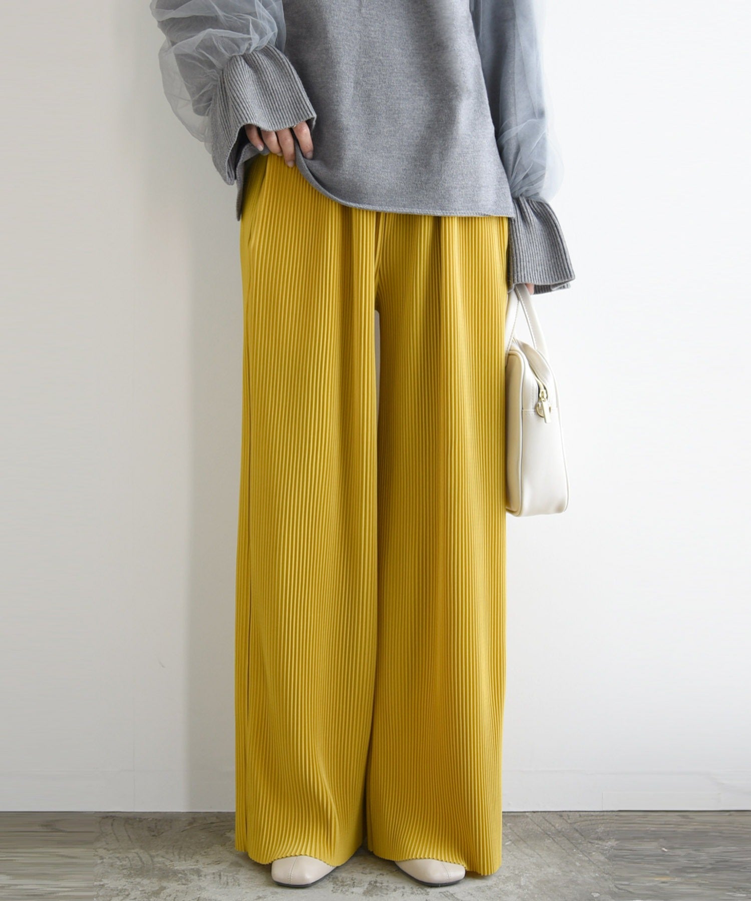 And It and it_ Self-Cut Pleated Wide Pants \ Worn by popular blogger AYA / Pleated Pants Women's Spring Summer Autumn Winter Bottoms Pants Pleats Self-Cut Hem Cut