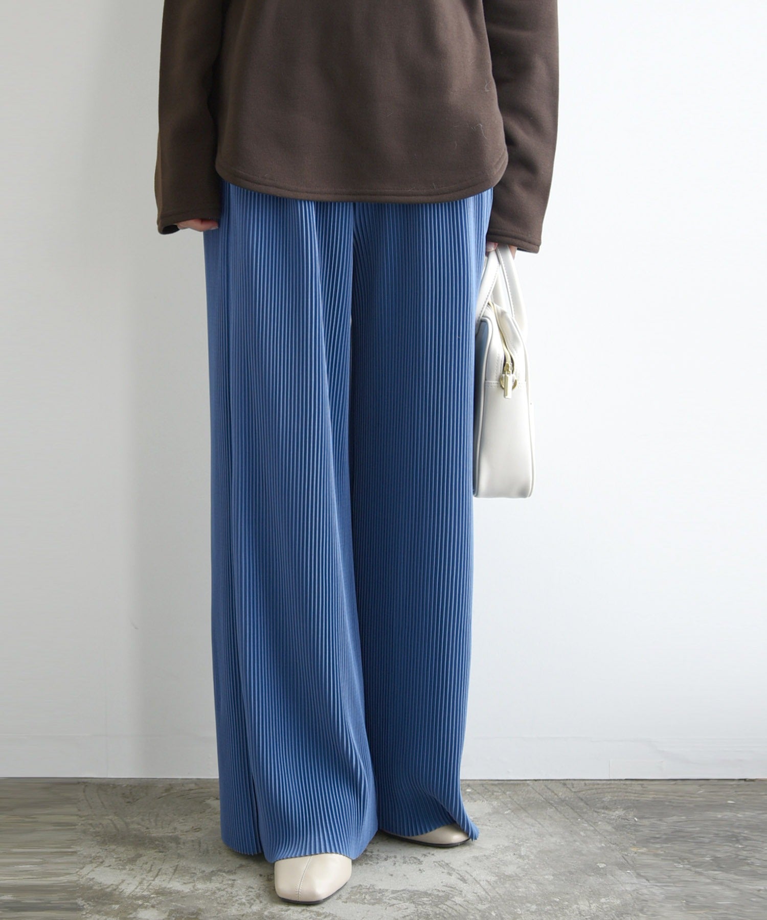 And It and it_ Self-Cut Pleated Wide Pants \ Worn by popular blogger AYA / Pleated Pants Women's Spring Summer Autumn Winter Bottoms Pants Pleats Self-Cut Hem Cut