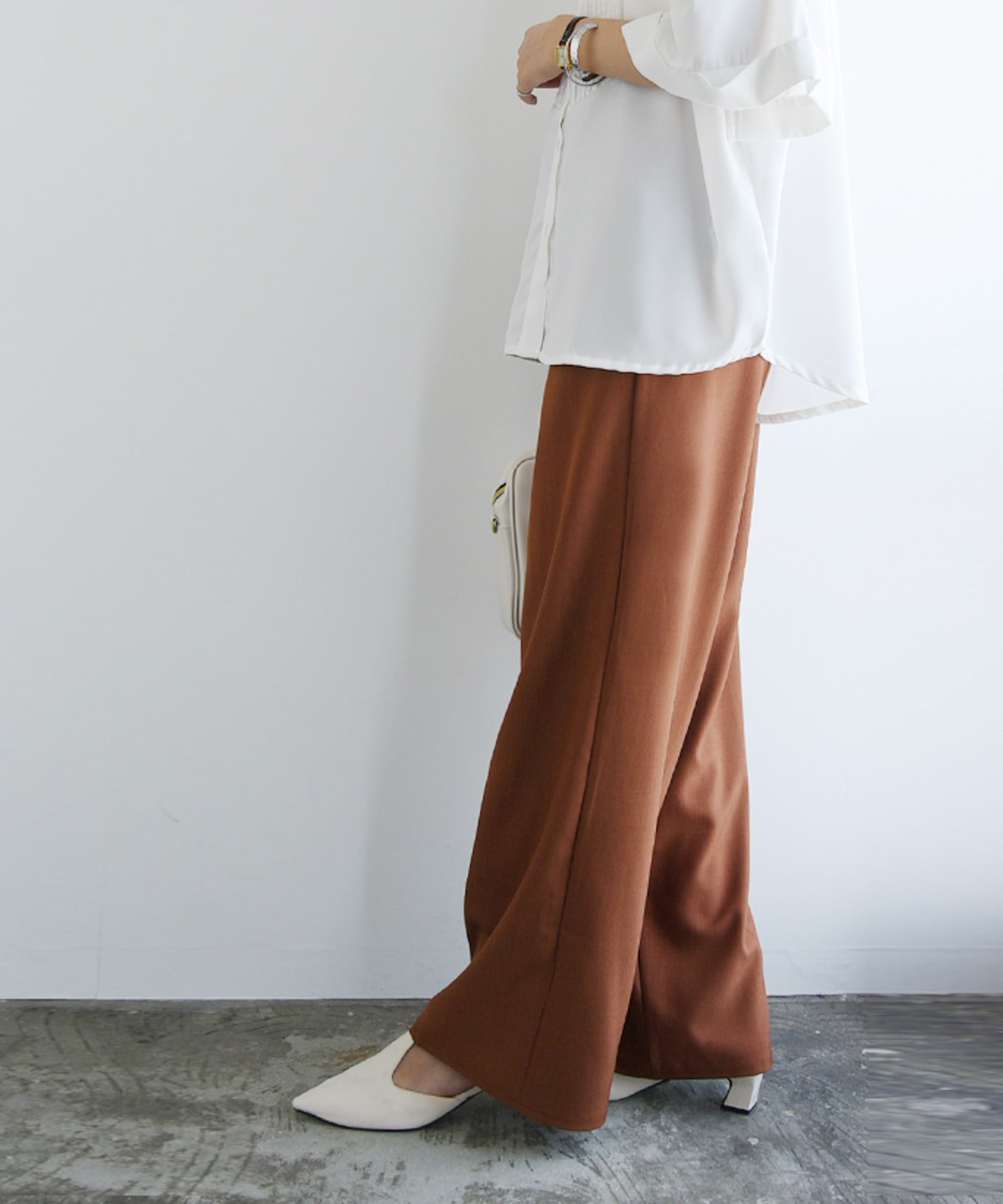 And It and it_ Color Wide Pants Pants Wide Pants Women's Spring Summer Bottoms Color Pants Wide Silhouette Body Covering Elastic Waist Comfortable Casual Easygoing