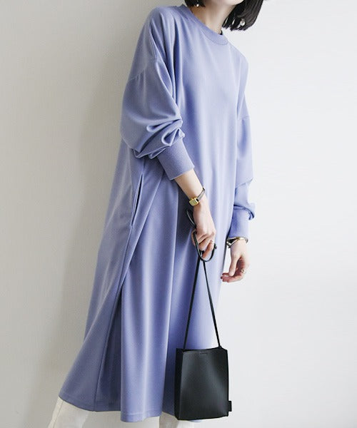 And it_ Pear texture wide silhouette dress Dress Ladies Spring Tops Long Sleeve Dress Long Dress Wrinkle-resistant Easy care Elegant Classy Beautiful Loose