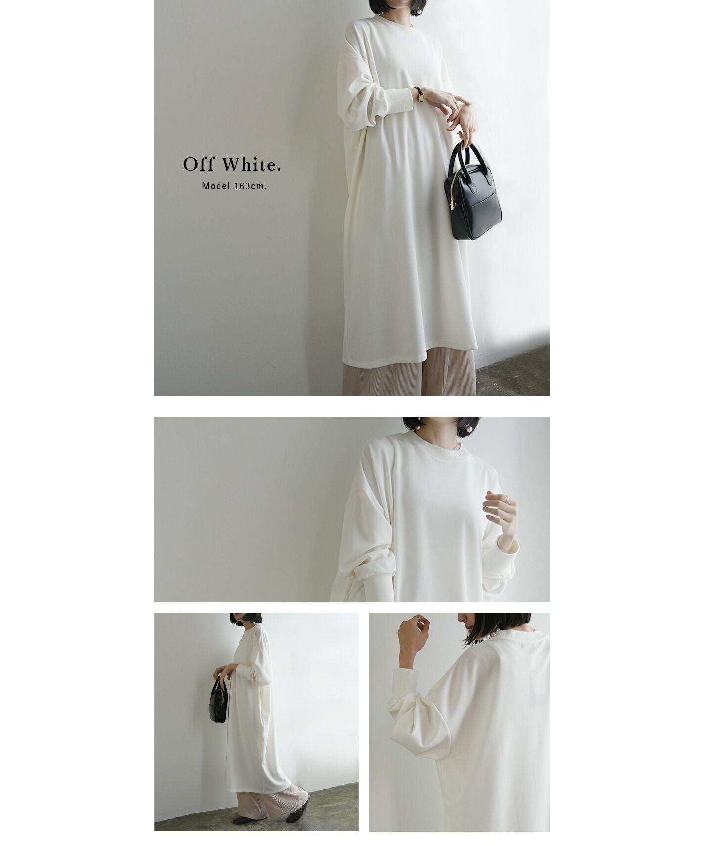 And it_ Pear texture wide silhouette dress Dress Ladies Spring Tops Long Sleeve Dress Long Dress Wrinkle-resistant Easy care Elegant Classy Beautiful Loose