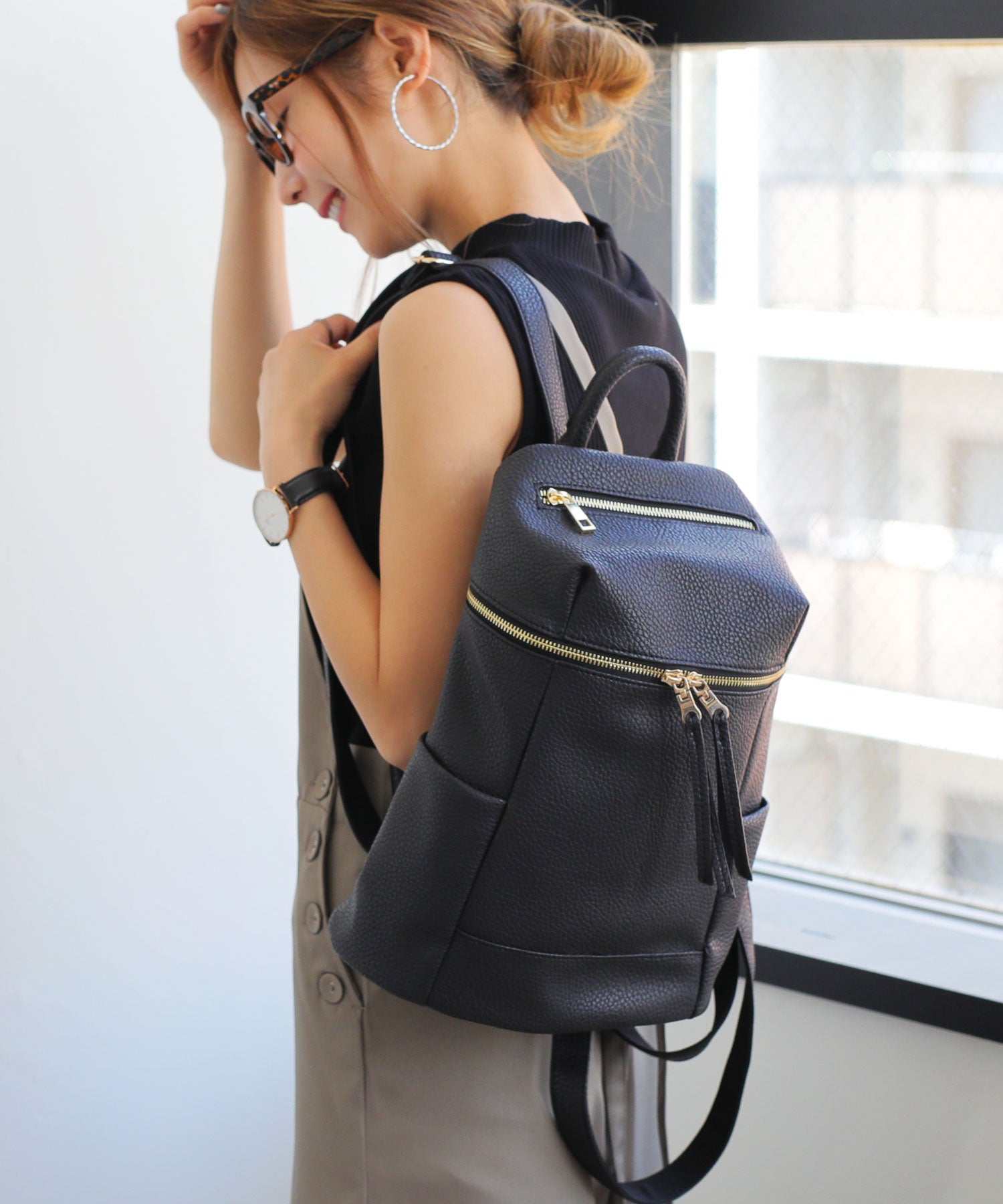 アンドミー andme O-1/リュックバッグバックパックフェイクレザーバッグ