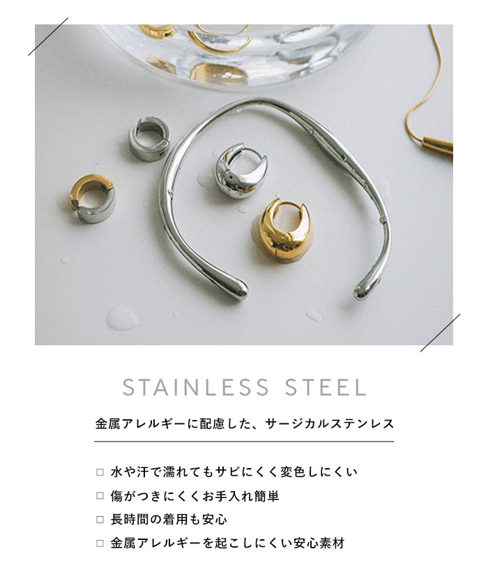 アンドミー andme 【金属アレルギー対応】 ボールピアス evernavy エバーネイビー （ゴールド） ゴールド