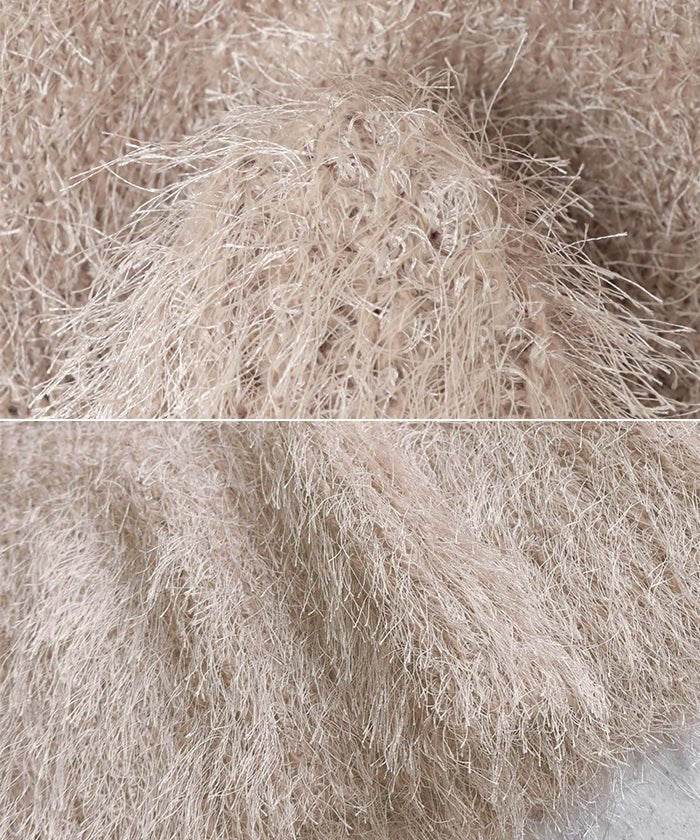 アンドミー andme フェザー ペプラム ニット ビスチェ