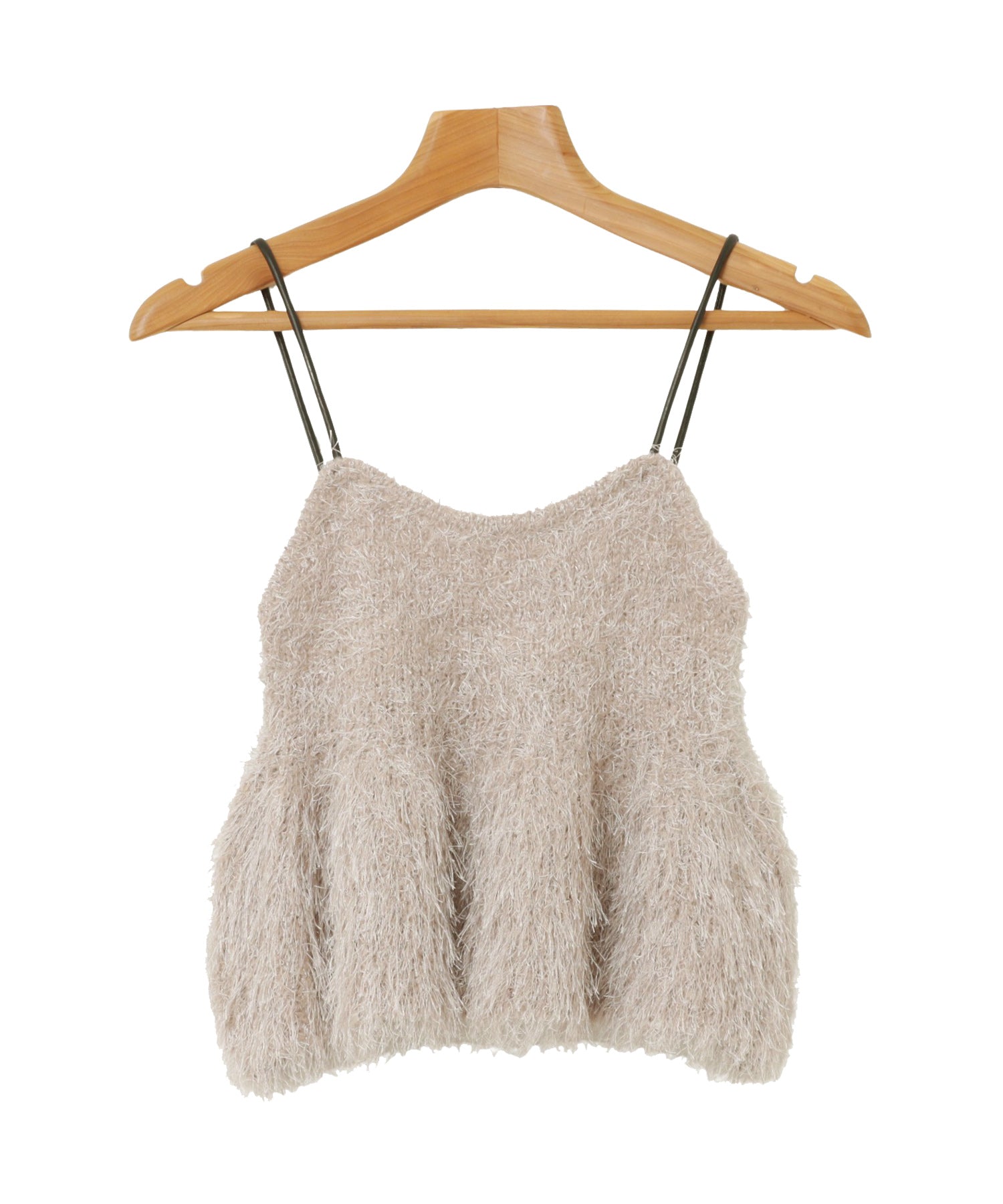 アンドミー andme フェザー ペプラム ニット ビスチェ