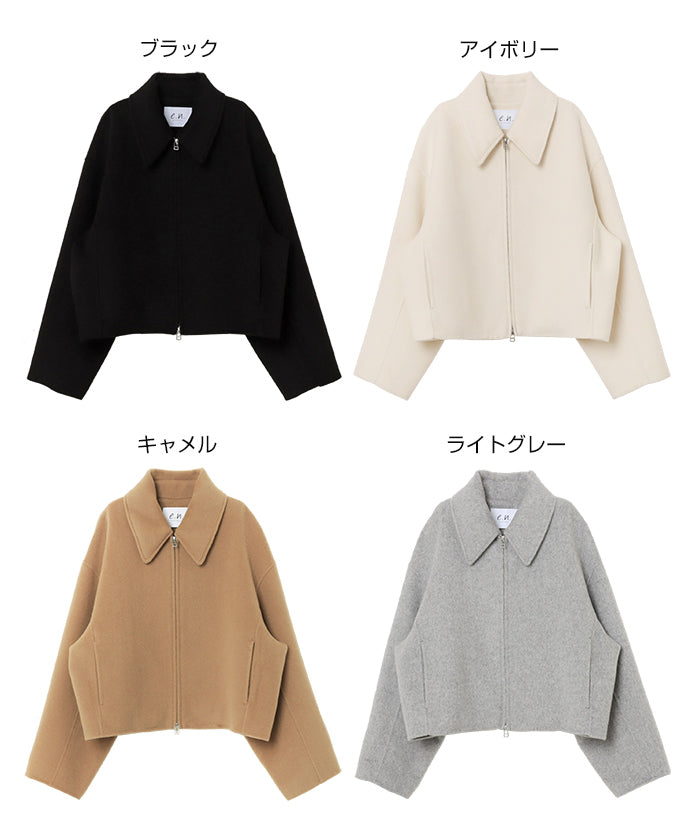 アンドミー andme リバー ジップ ショート コート