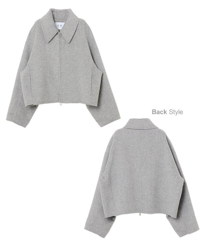 アンドミー andme リバー ジップ ショート コート