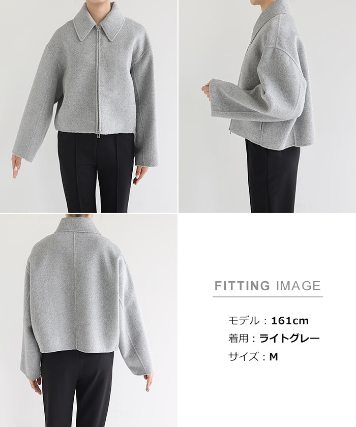 アンドミー andme リバー ジップ ショート コート