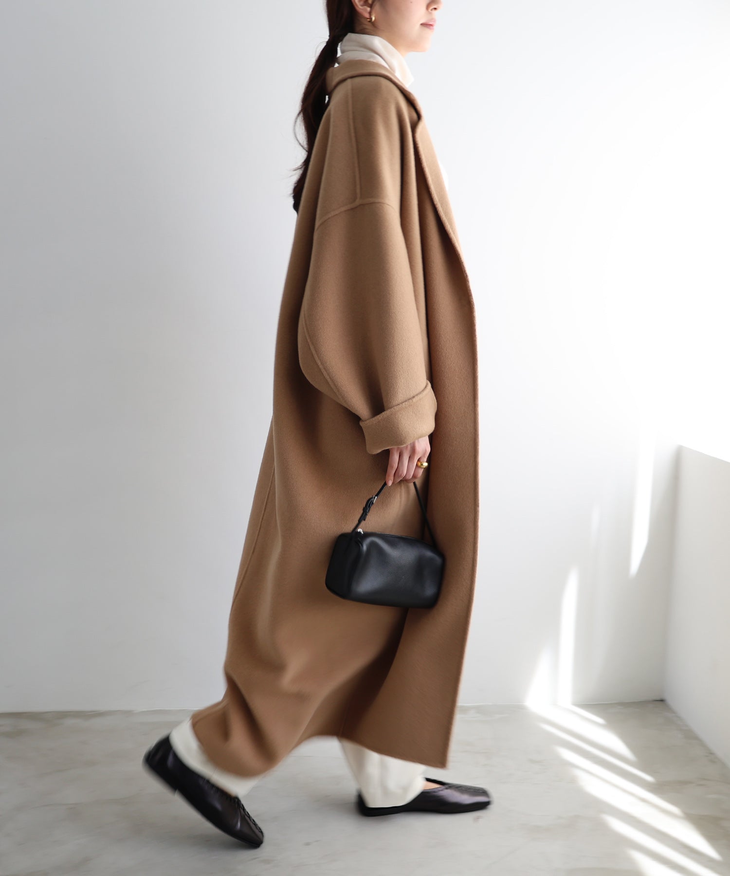 アンドミー andme リバー ロング コクーン コート
