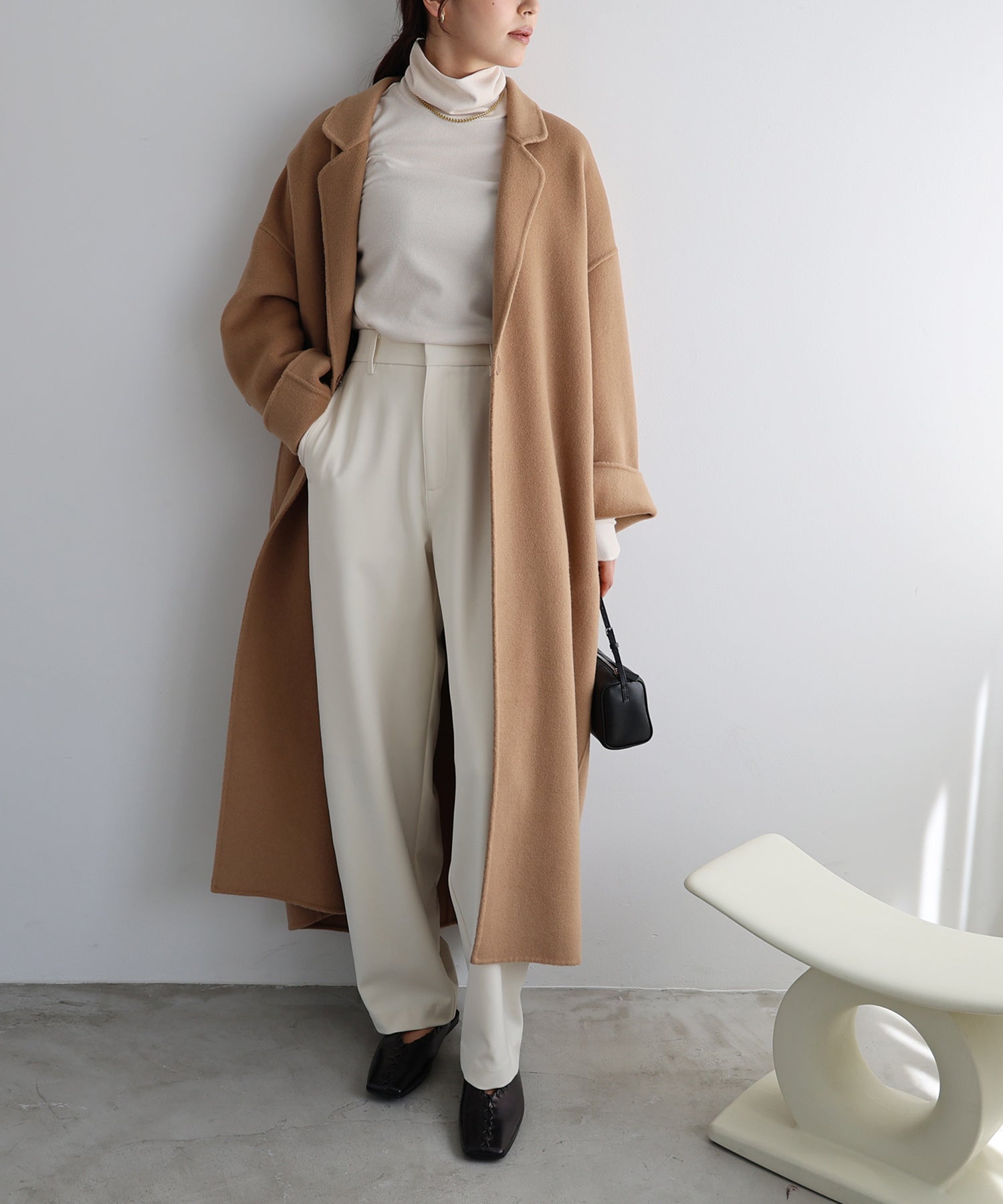 アンドミー andme リバー ロング コクーン コート