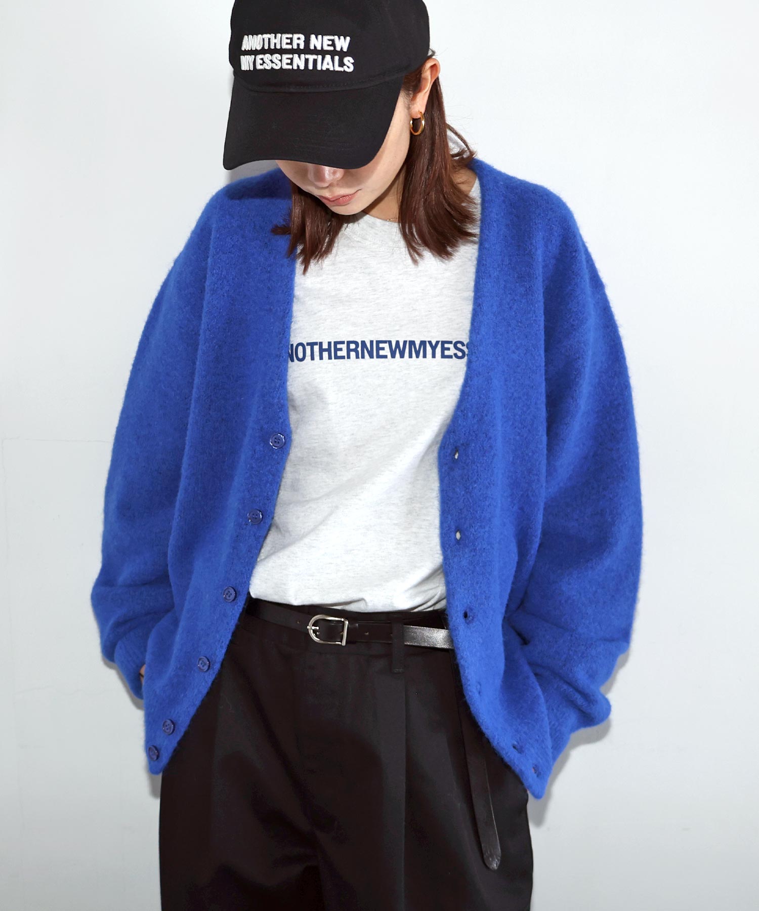 アンドミー andme モヘアライク Vネック ニット カーディガン