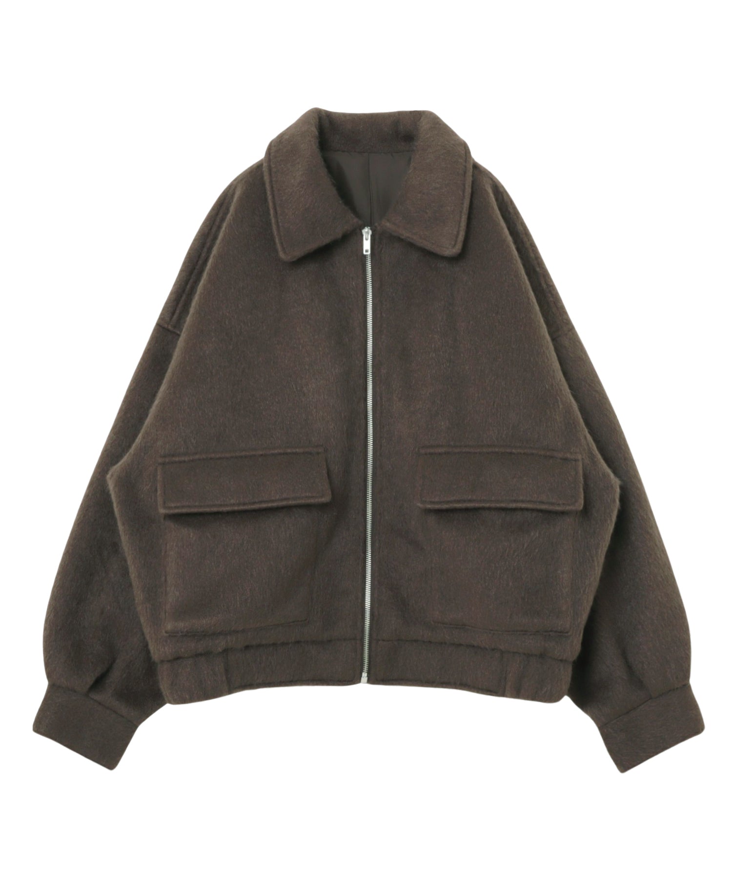 アンドミー andme ニット シャギー ジップ ジャケット ブルゾン