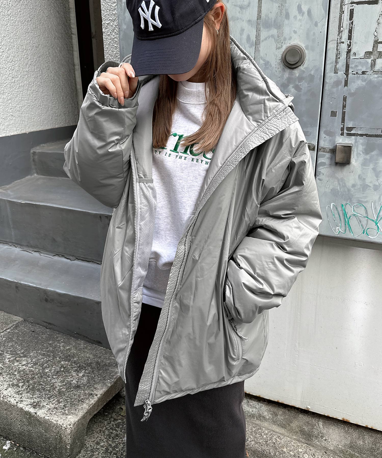 アンドミー andme ダブルジップ 2way ソロナ 中綿 ジャケット