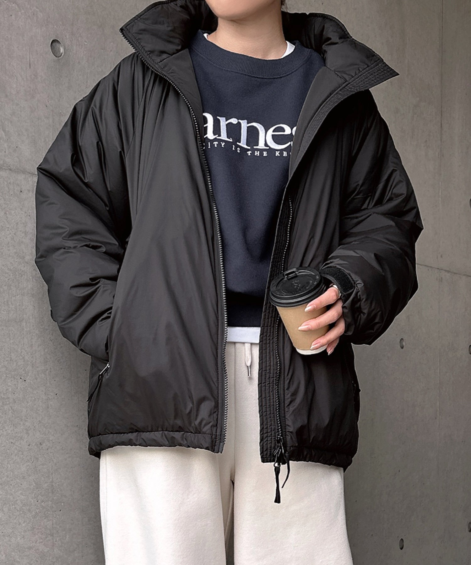 アンドミー andme ダブルジップ 2way ソロナ 中綿 ジャケット