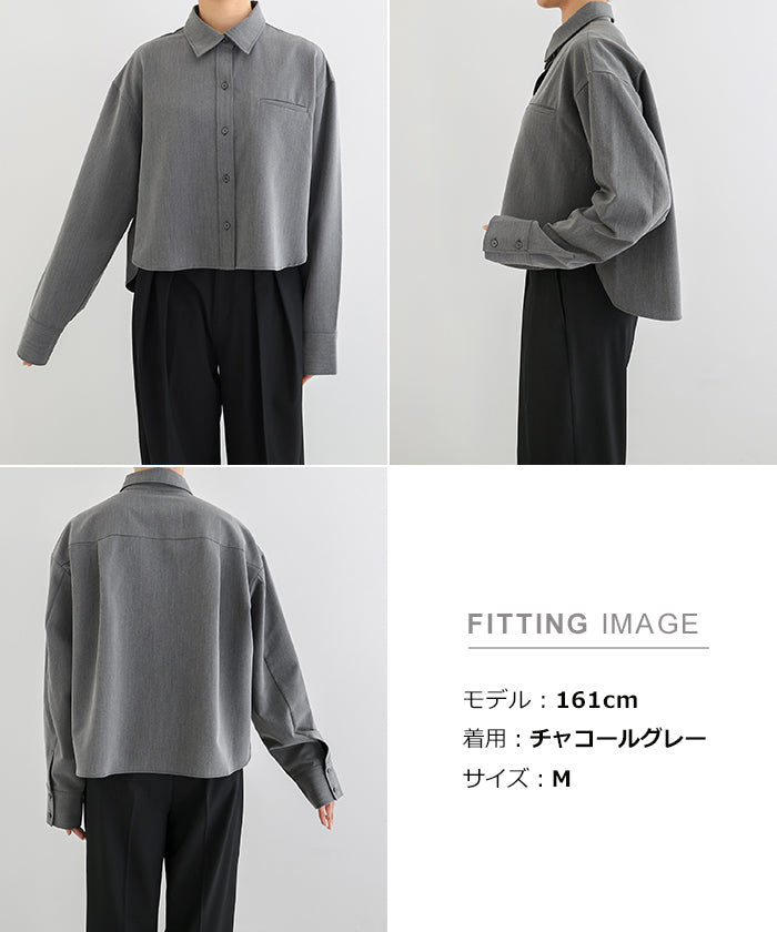 アンドミー andme TRストレッチ ショート シャツ ジャケット （ブラック） ブラック