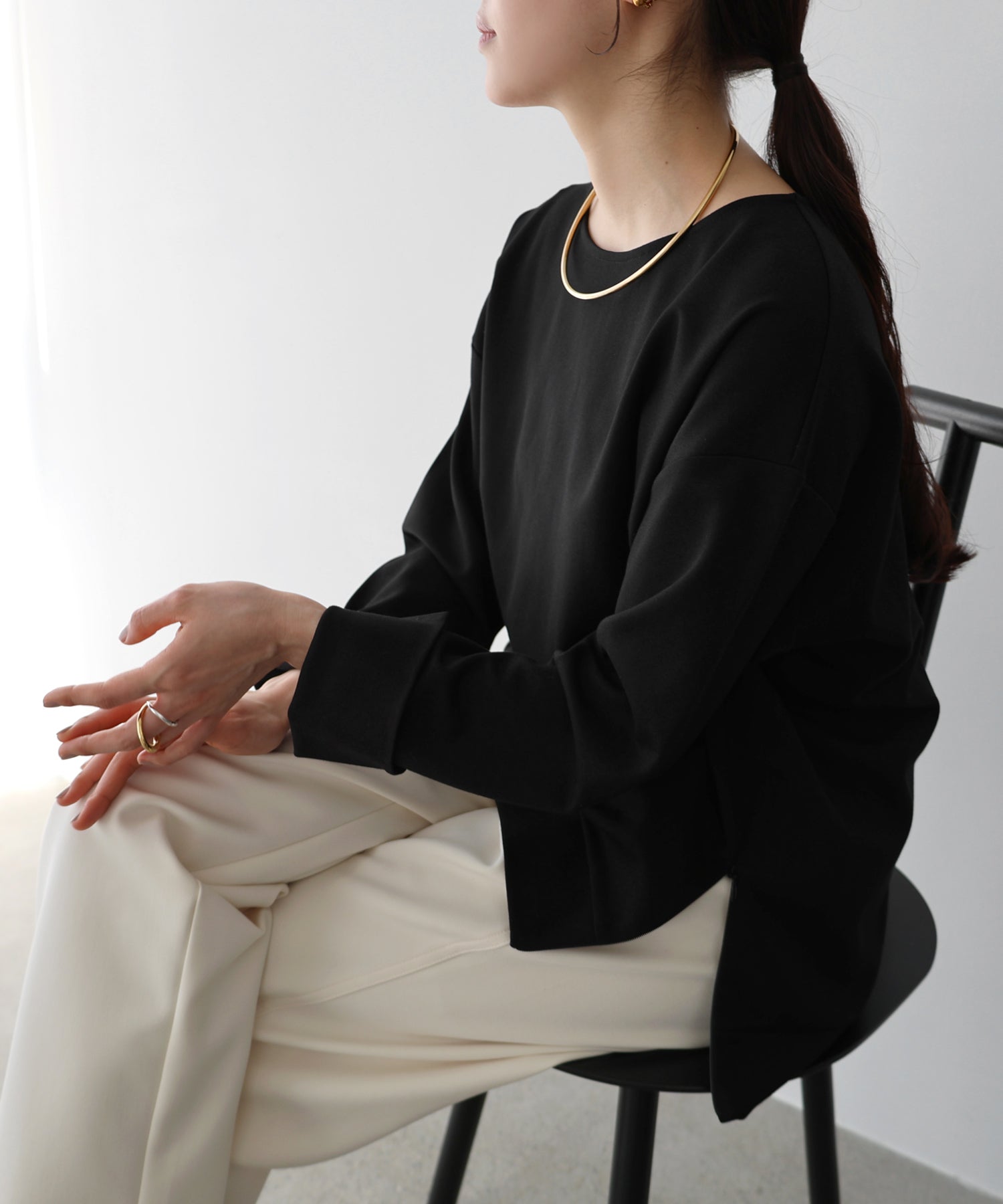 アンドミー andme ポンチ サイドジップ プルオーバー