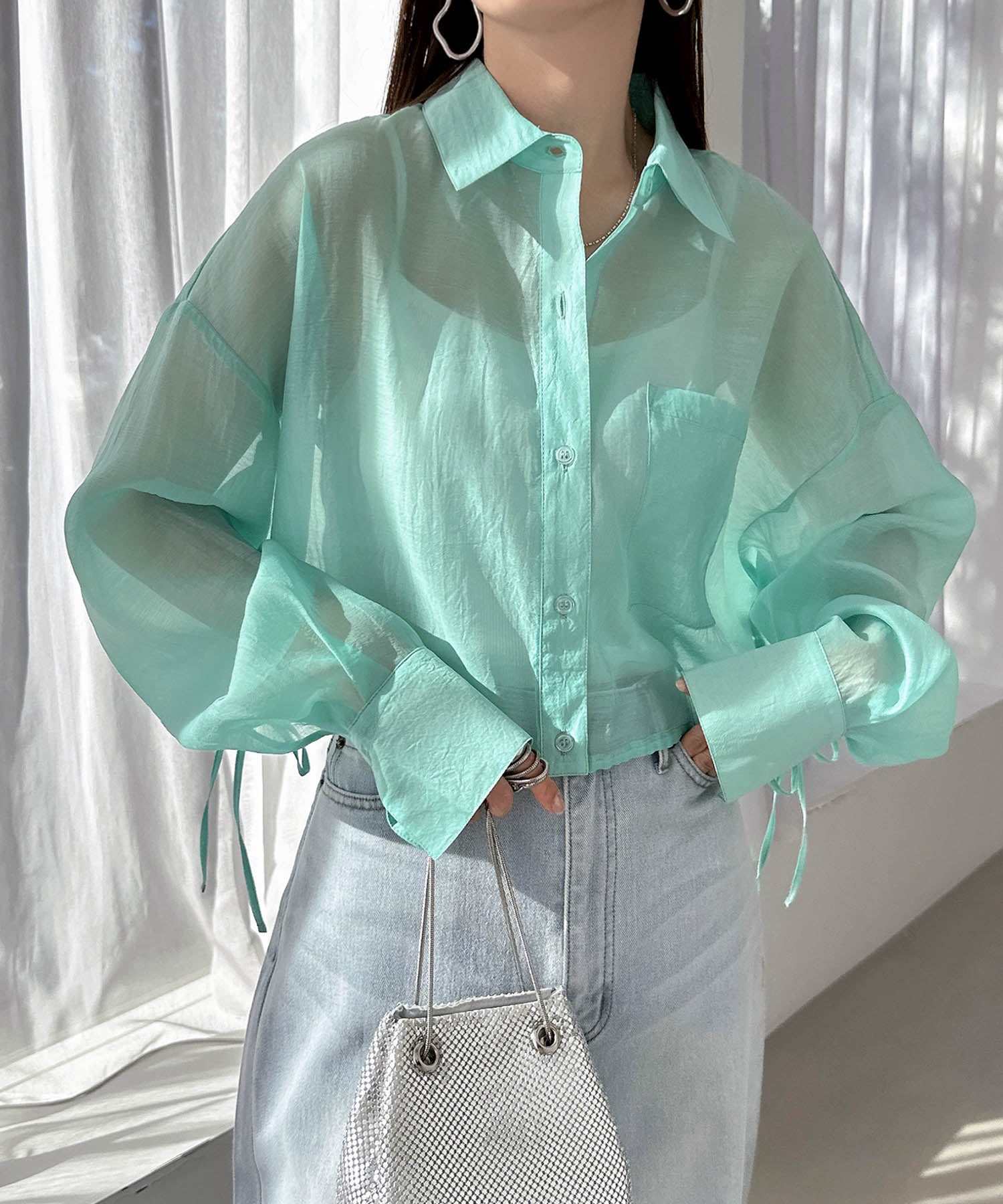 and Me andme hem ribbon short-length shirt blouse