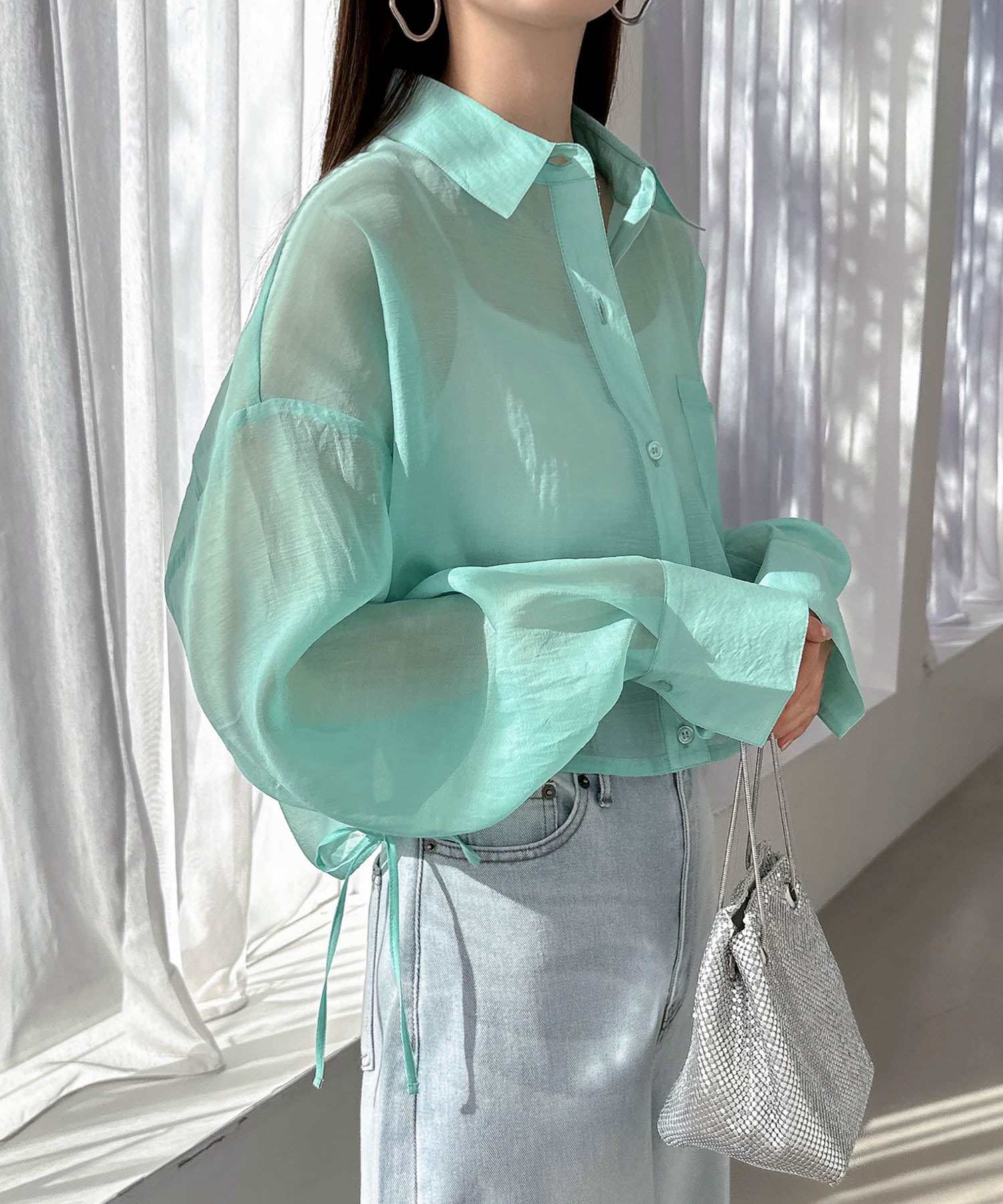 and Me andme hem ribbon short-length shirt blouse