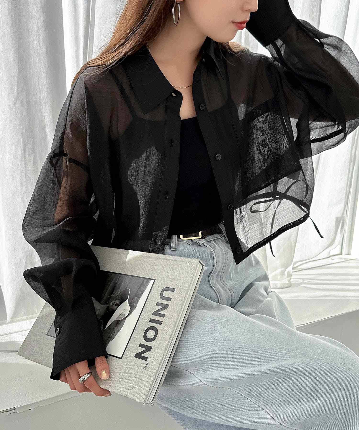 and Me andme hem ribbon short-length shirt blouse