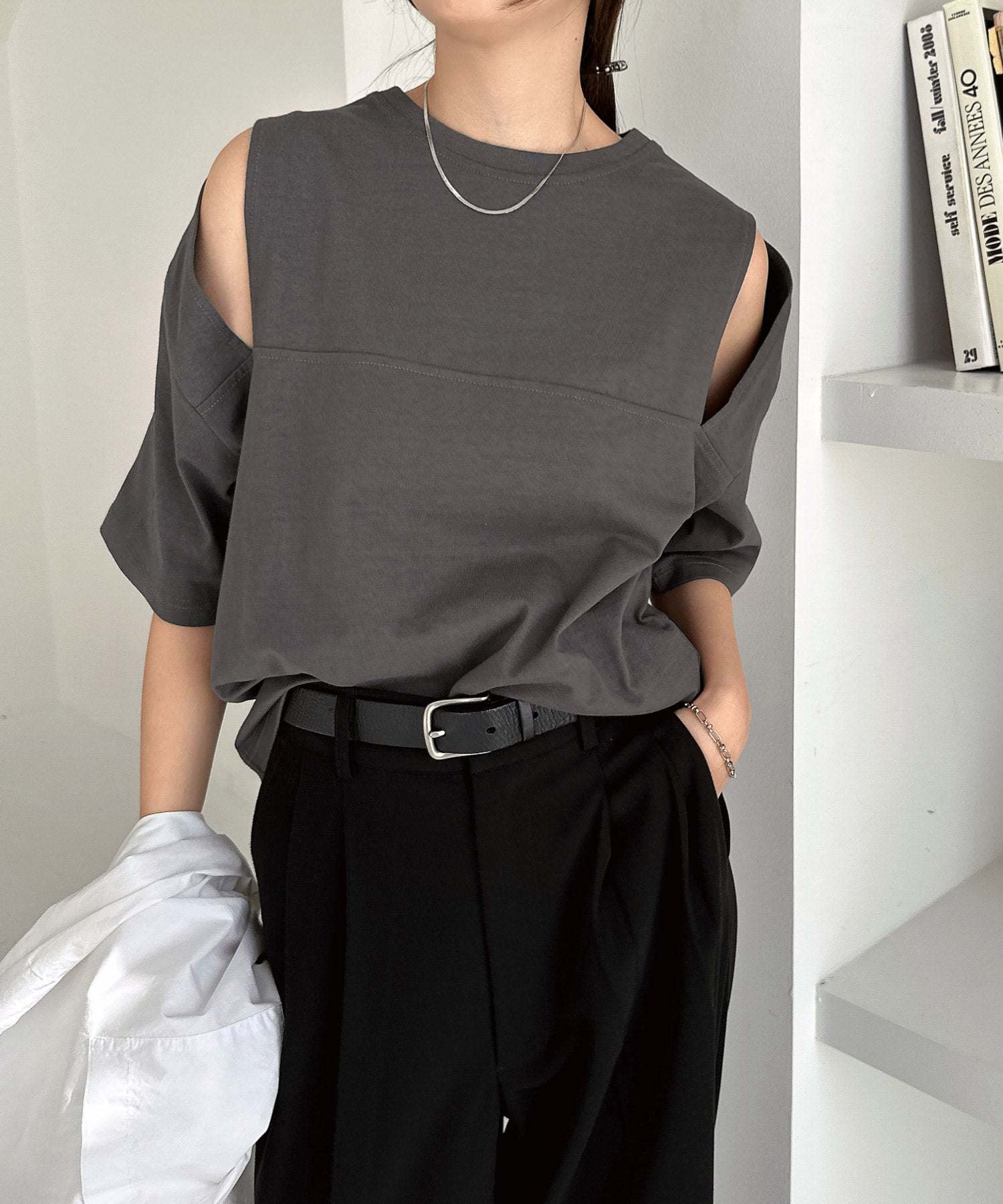 and Me andme Sweat Stain Prevention Cutout Design T-Shirt