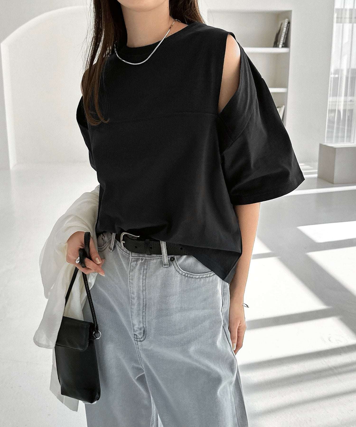 and Me andme Sweat Stain Prevention Cutout Design T-Shirt
